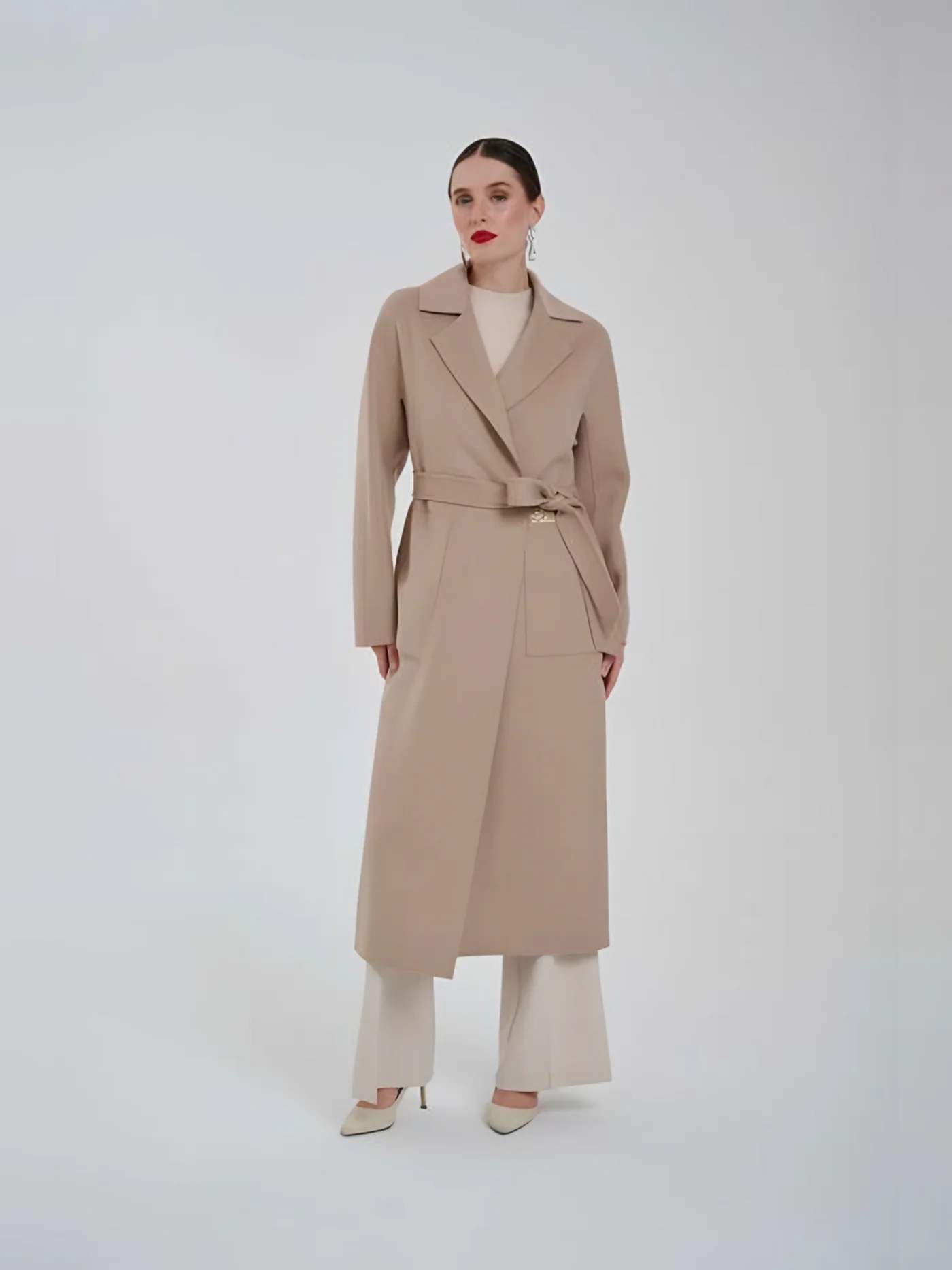 Belted Long Coat — BALIZZA