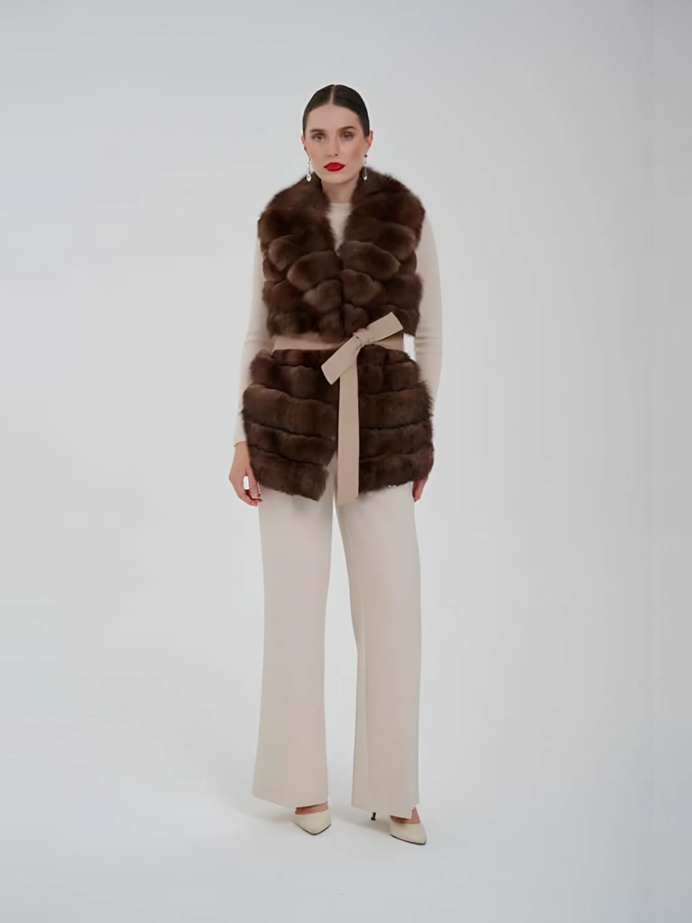 Belted Fur Vest — BALIZZA
