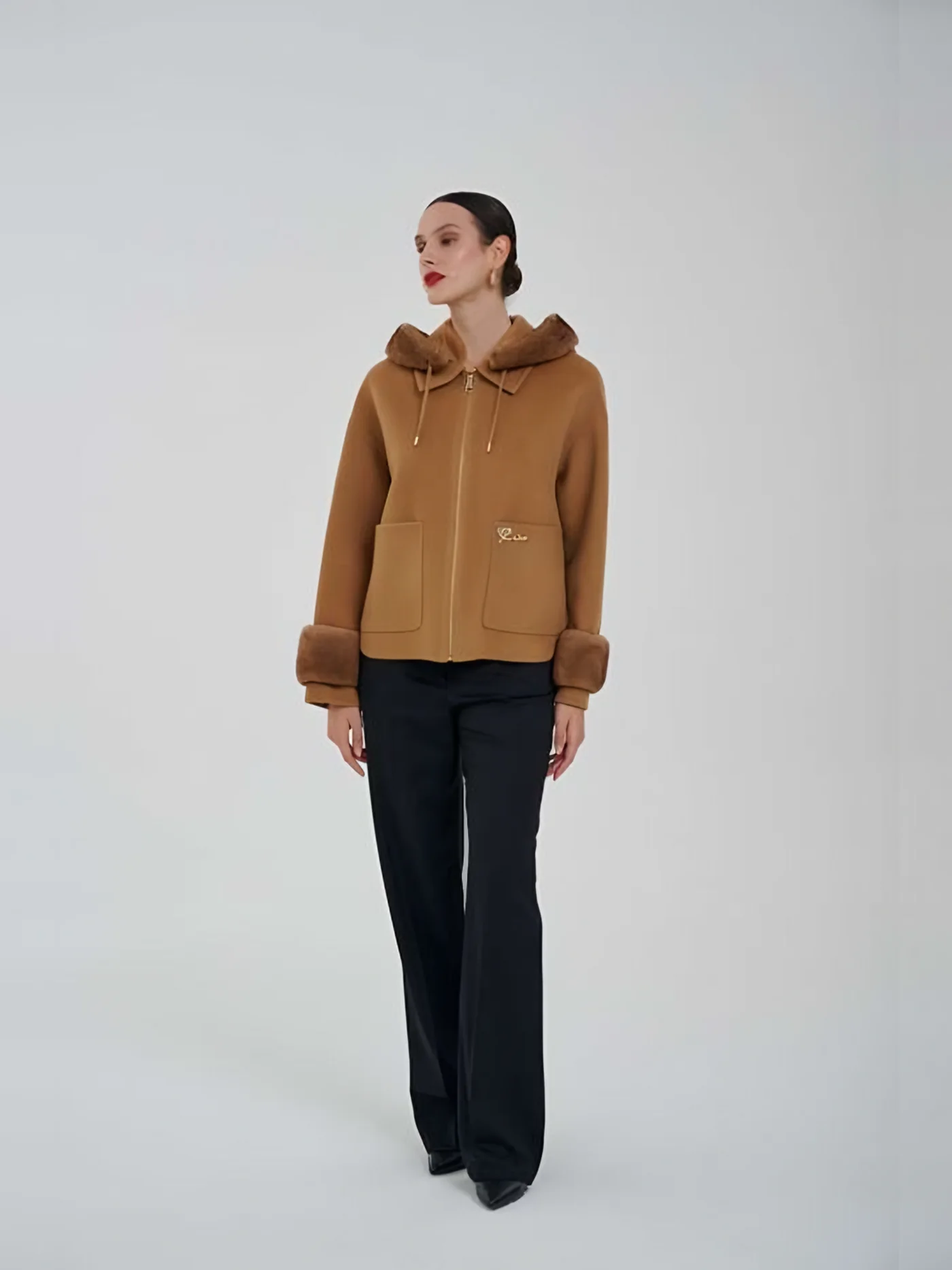 Fur-Hooded Fur-Cuff Jacket — BALIZZA