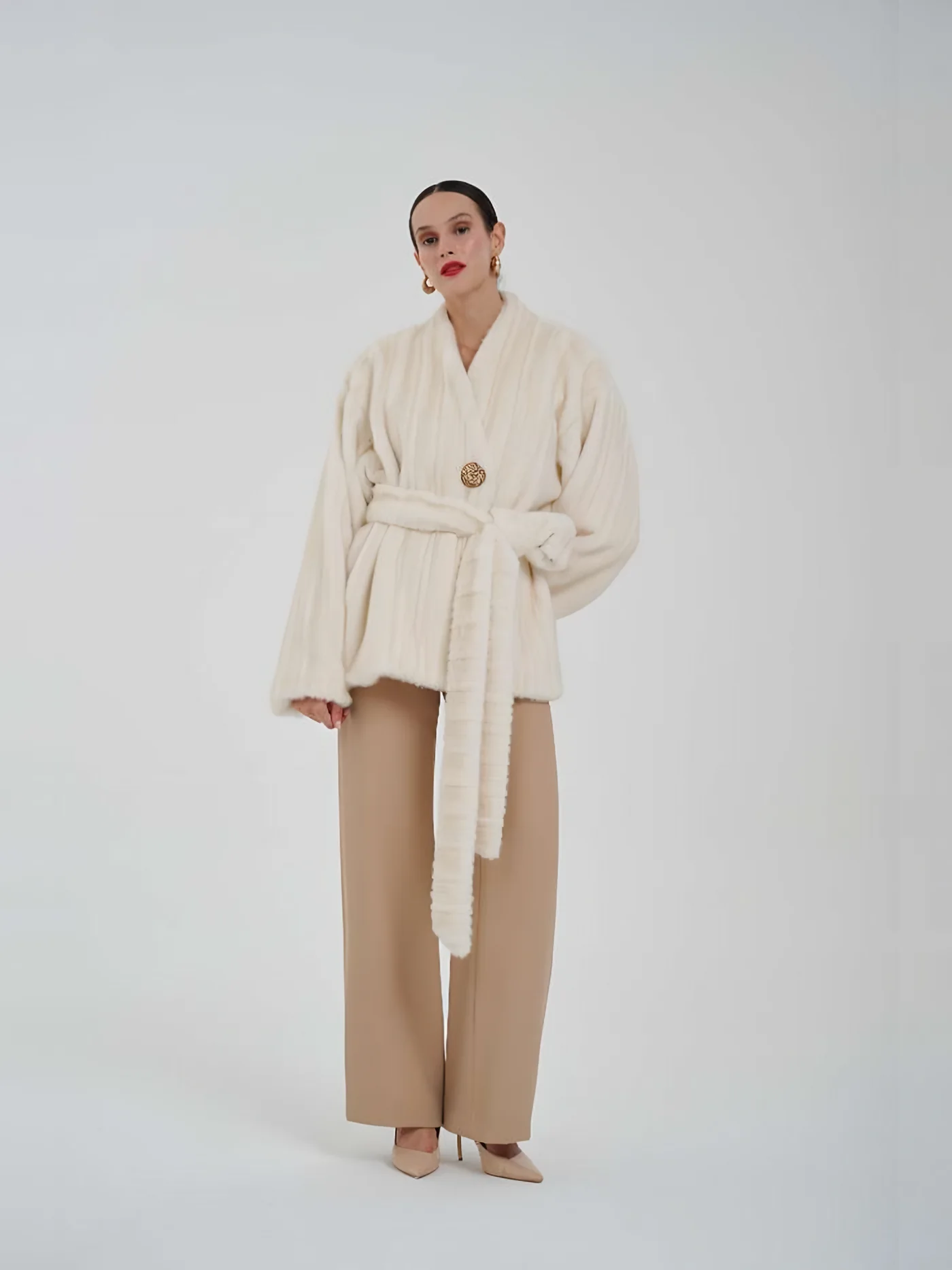 Belted Plush Jacket — BALIZZA