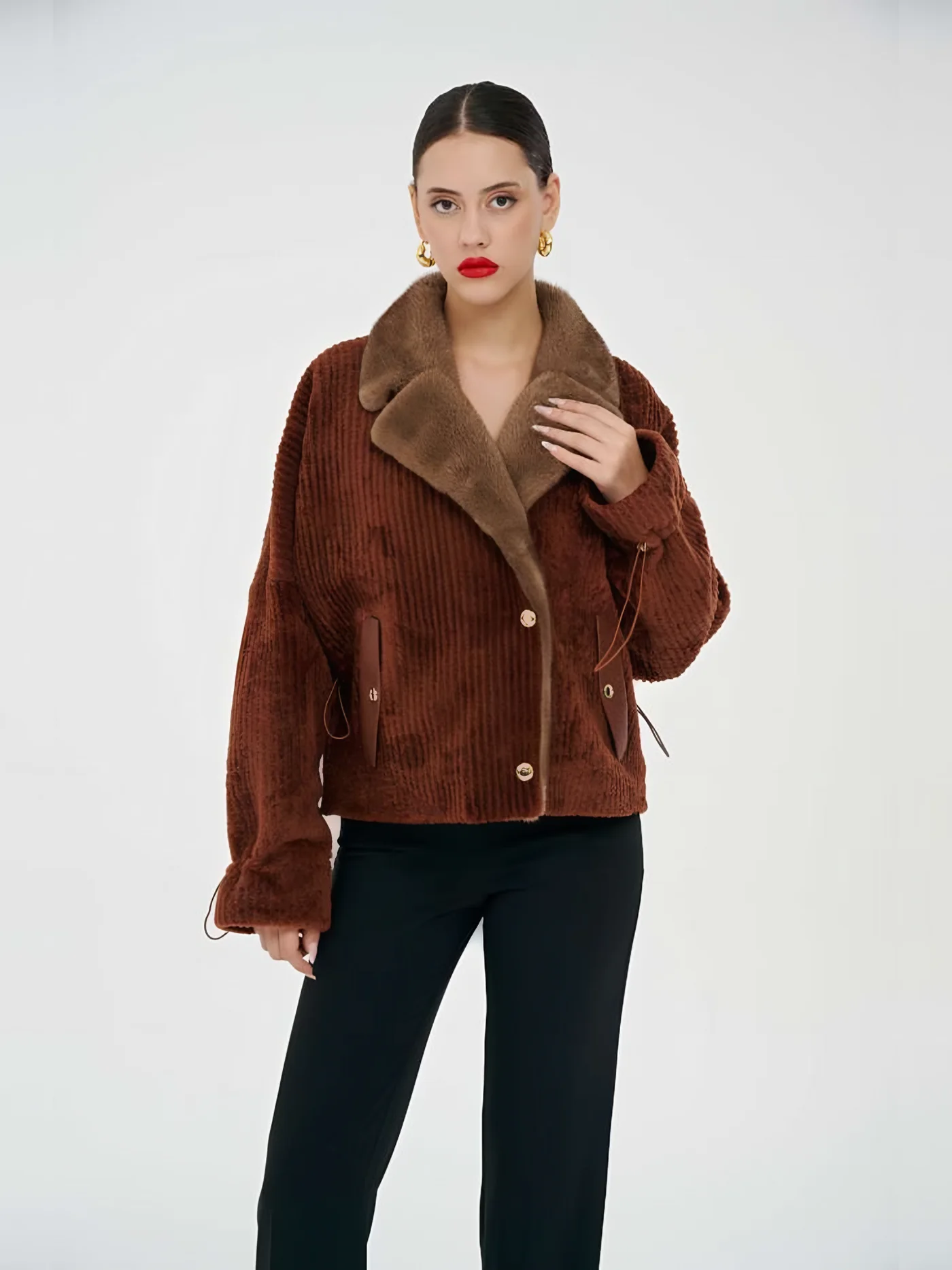 Fur-Collar Plush Jacket — BALIZZA