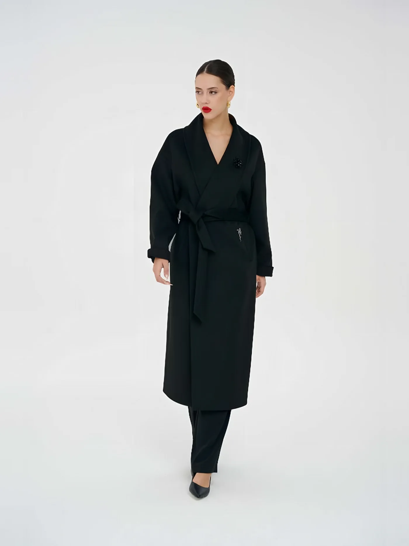 Belted Long Coat — BALIZZA