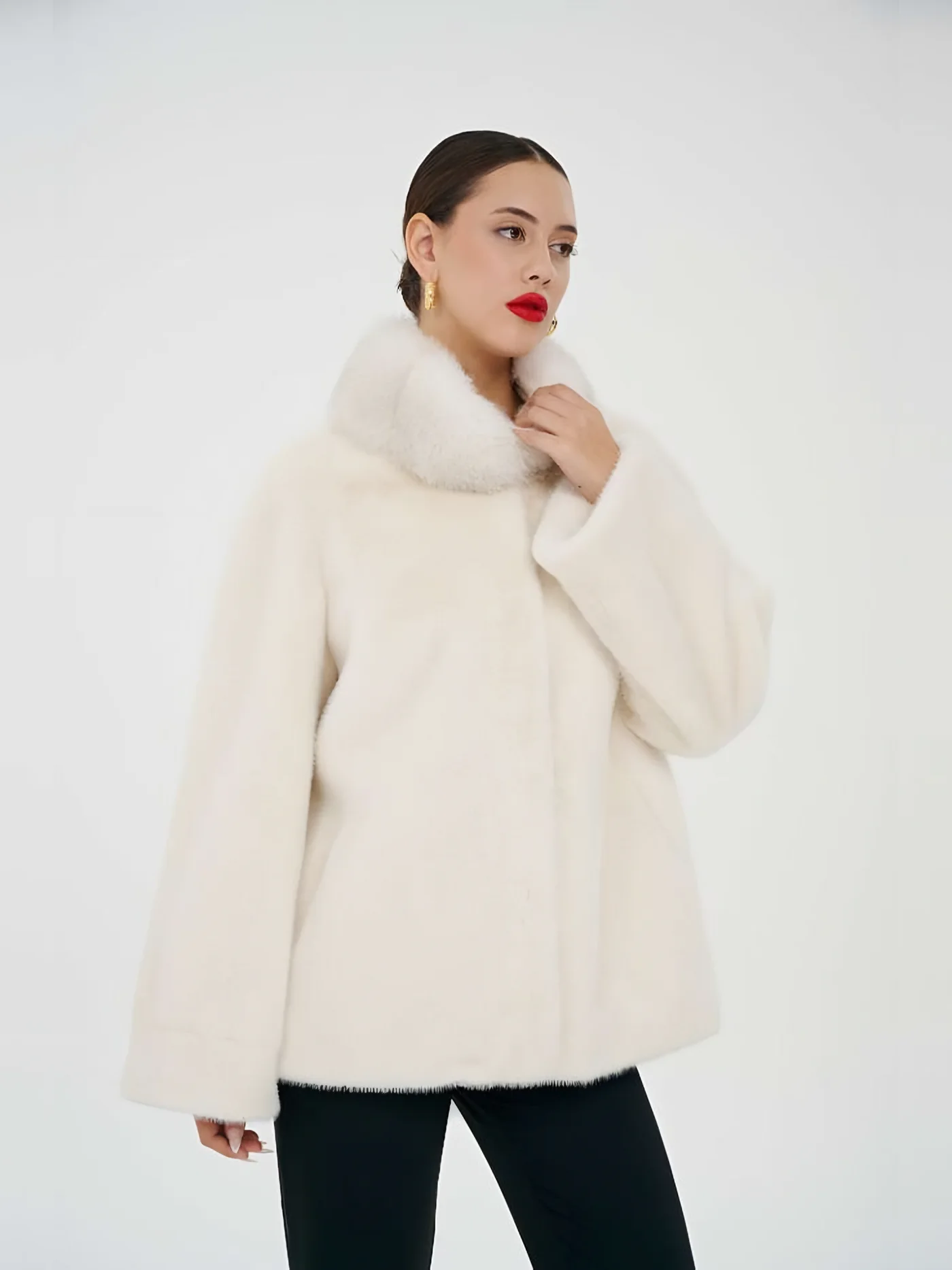 Fur-Collar Plush Jacket — BALIZZA