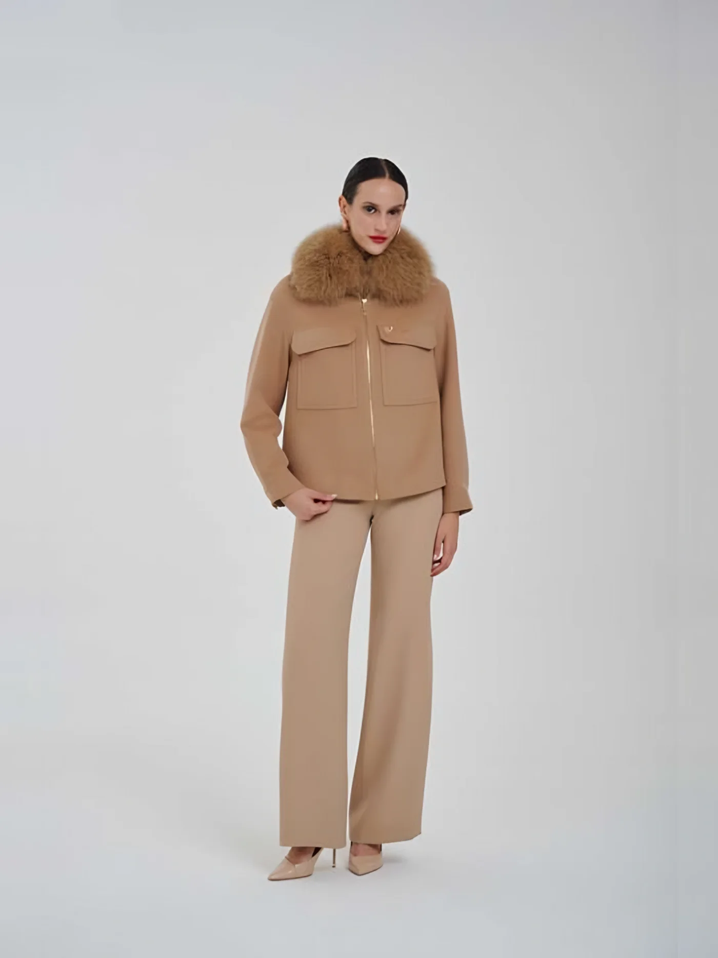 Fur-Collar Pocket Jacket — BALIZZA