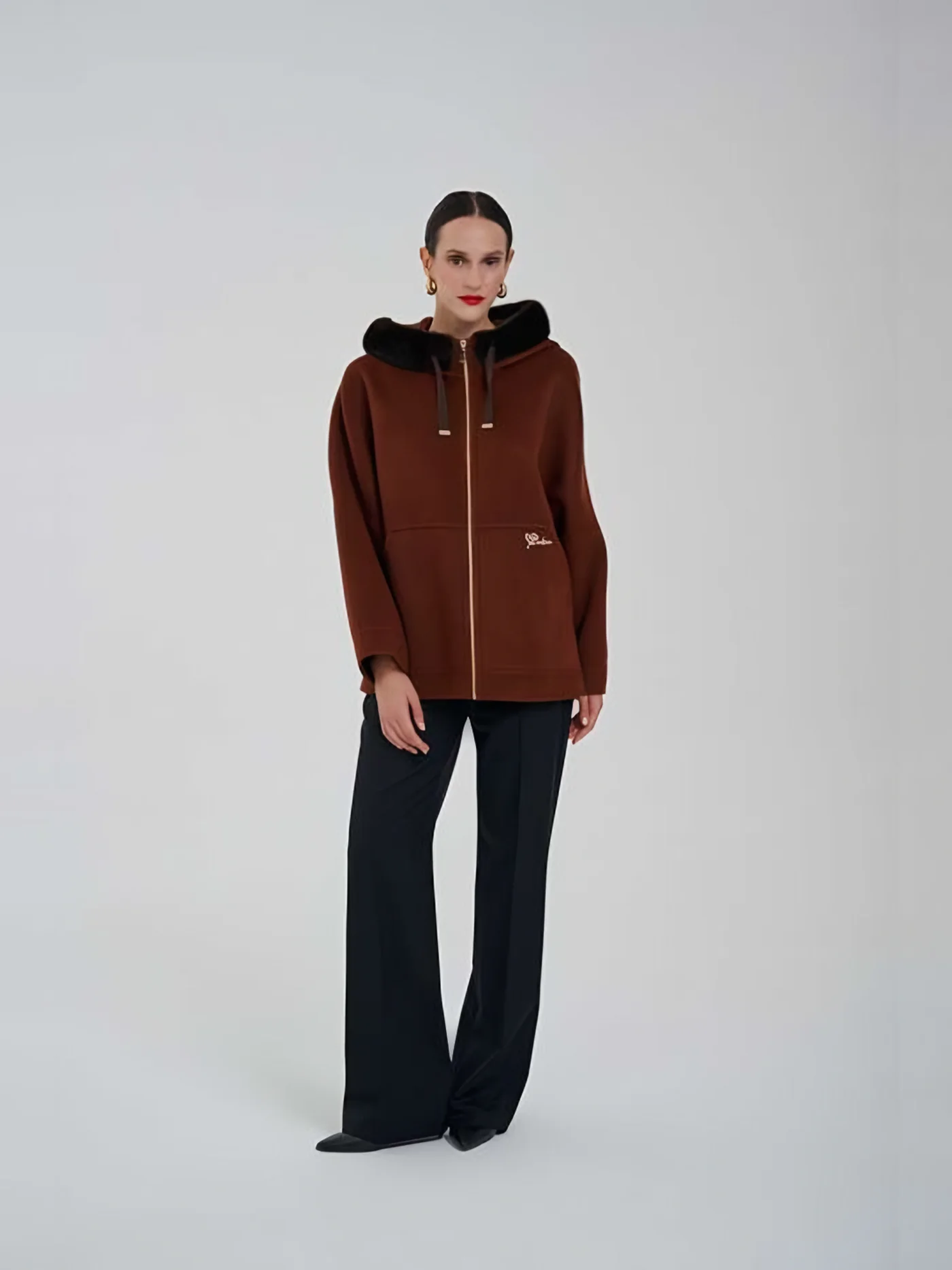 Fur-Hooded Zip Jacket — BALIZZA