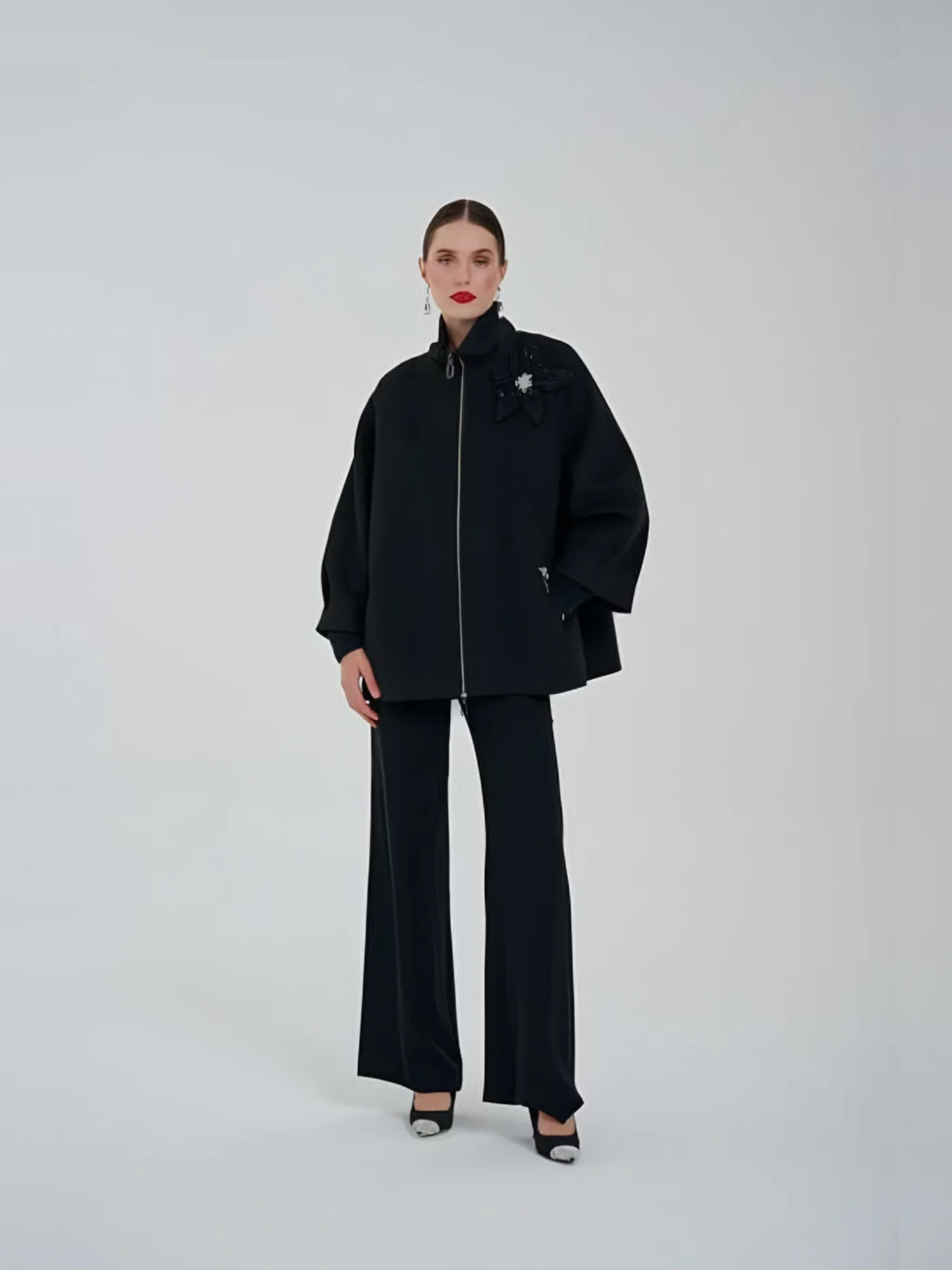 Zip Jacket with Brooch — BALIZZA