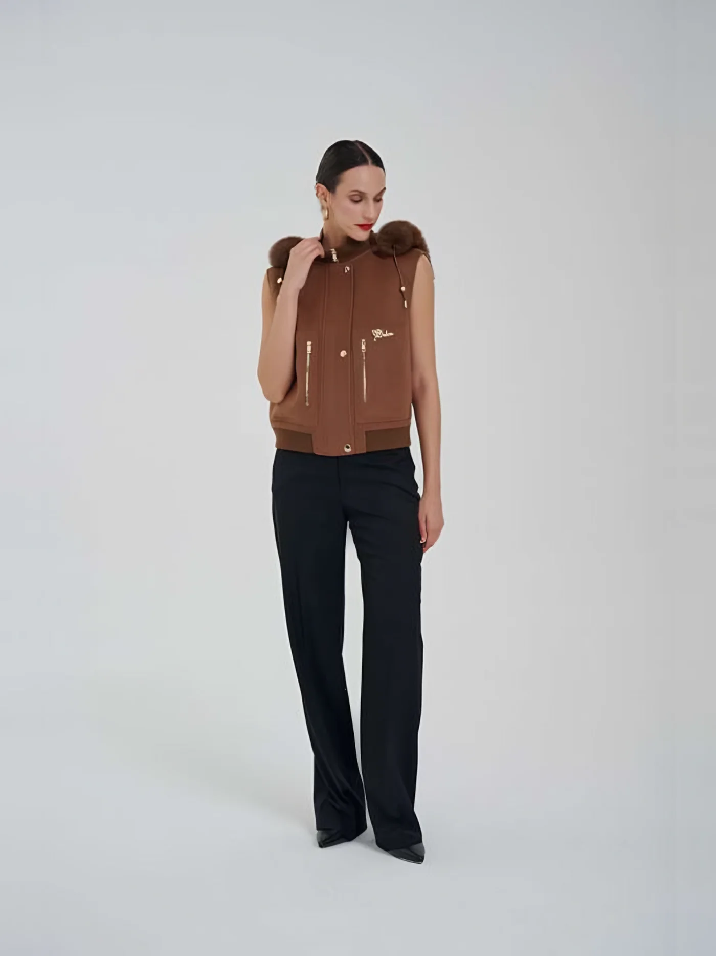 Fur-Hooded Vest — BALIZZA