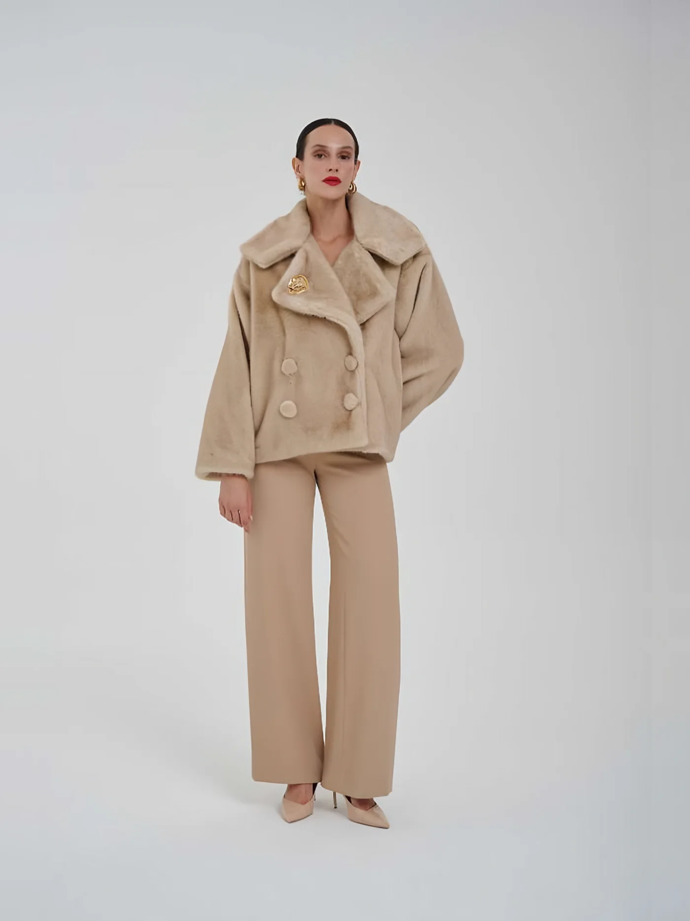 Double-Breasted Plush Jacket — BALIZZA