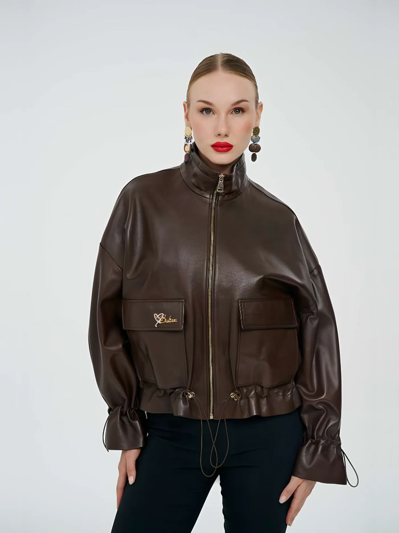 Bomber Leather Jacket — BALIZZA