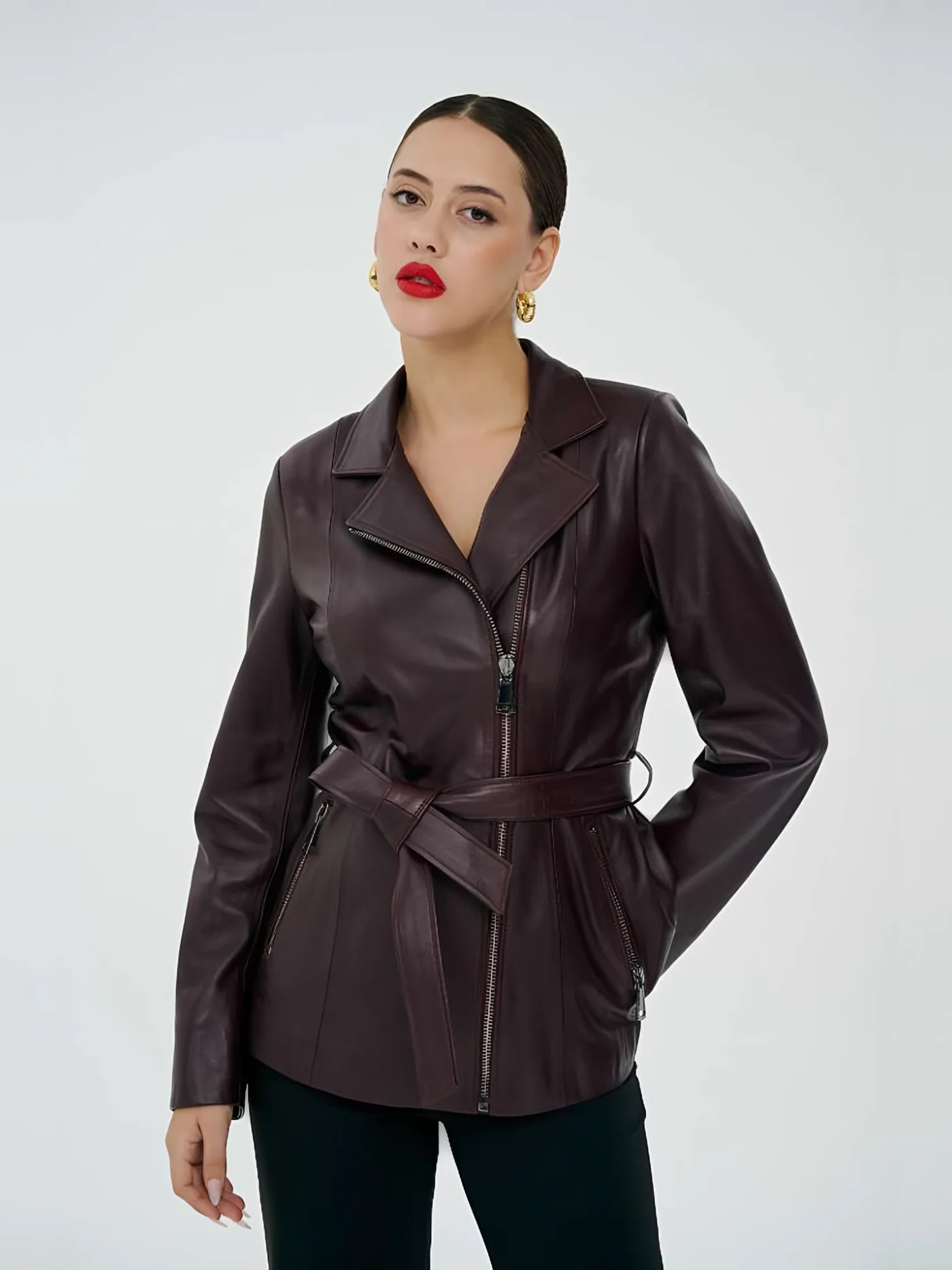 Belted Leather Jacket — BALIZZA