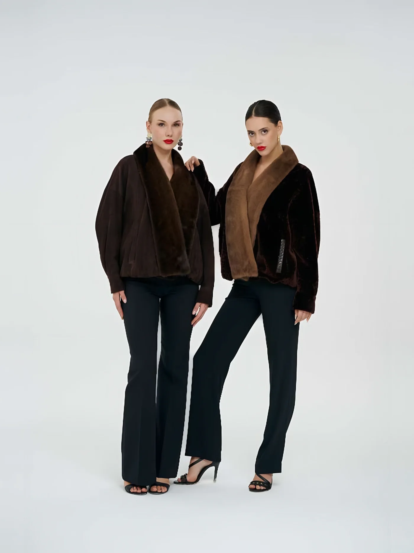 Fur-Shawl Suede Jacket — BALIZZA