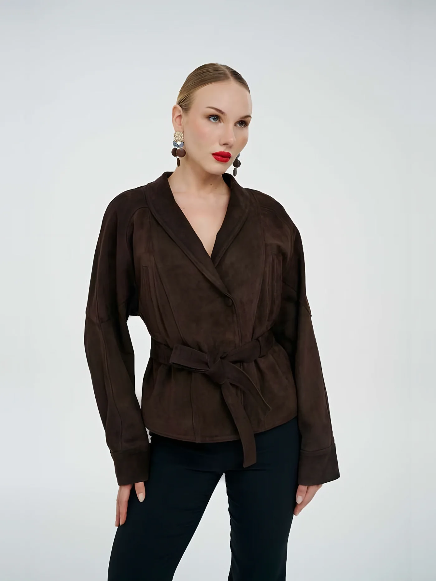 Belted Suede Jacket — BALIZZA