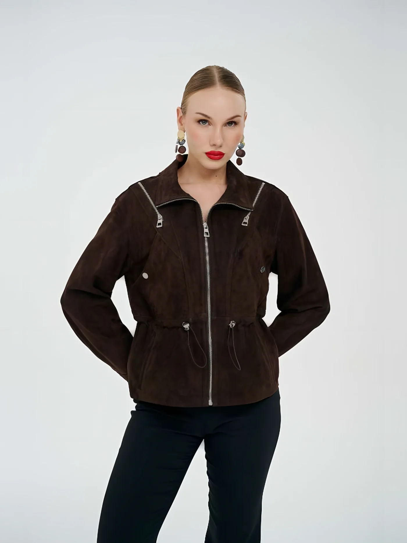 Zip Suede Jacket — BALIZZA