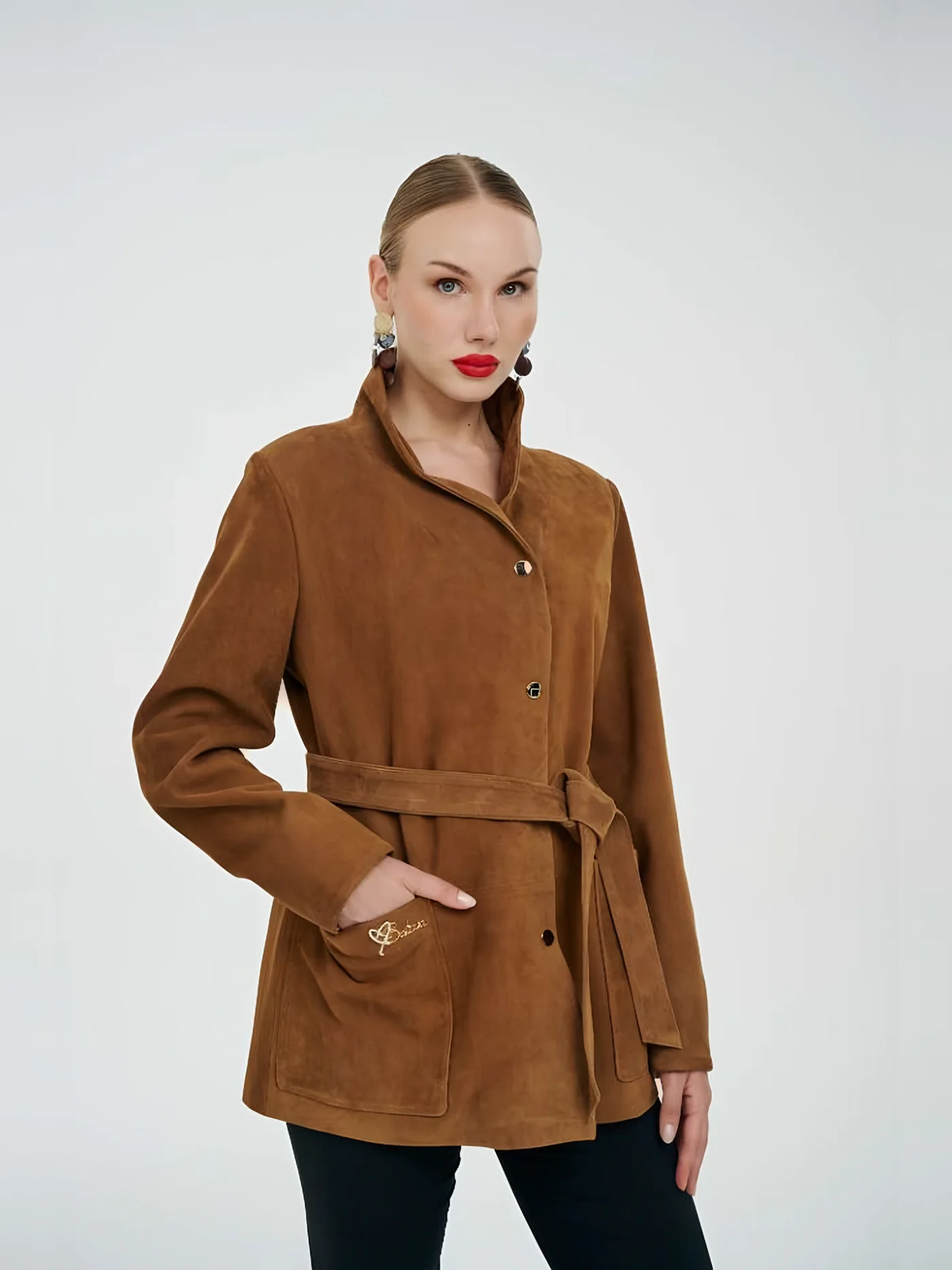 Belted Suede Jacket — BALIZZA