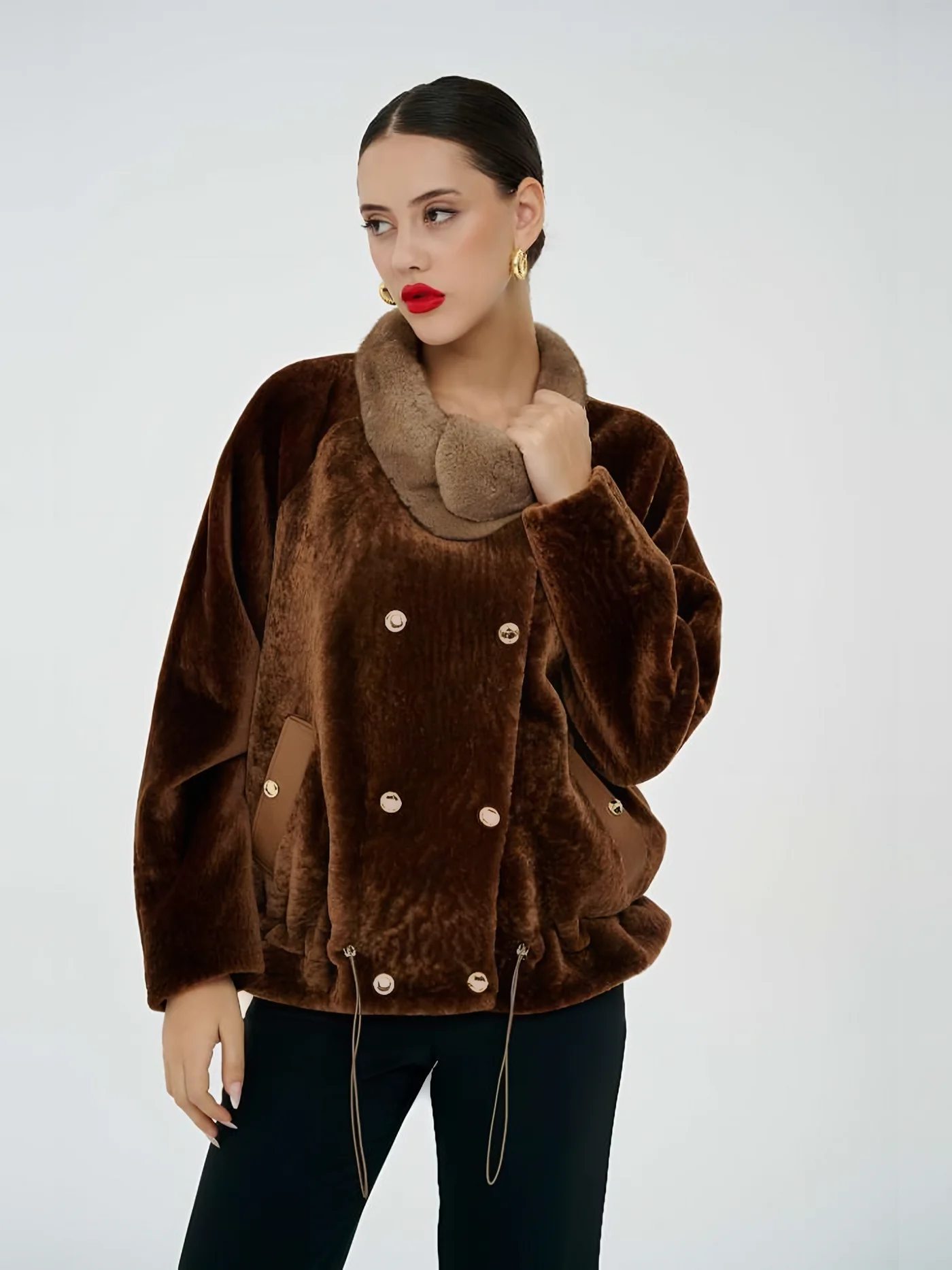 Double-Breasted Plush Jacket — BALIZZA