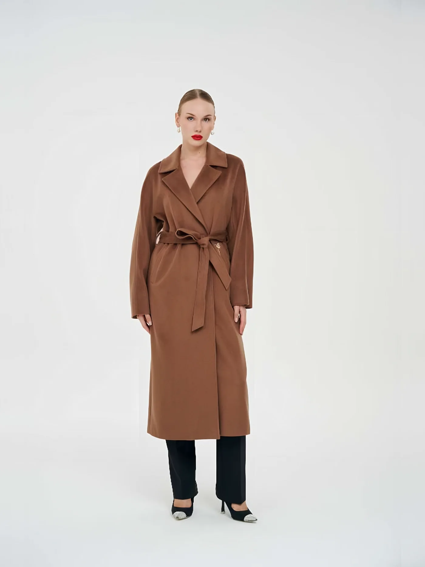 Belted Long Coat — BALIZZA
