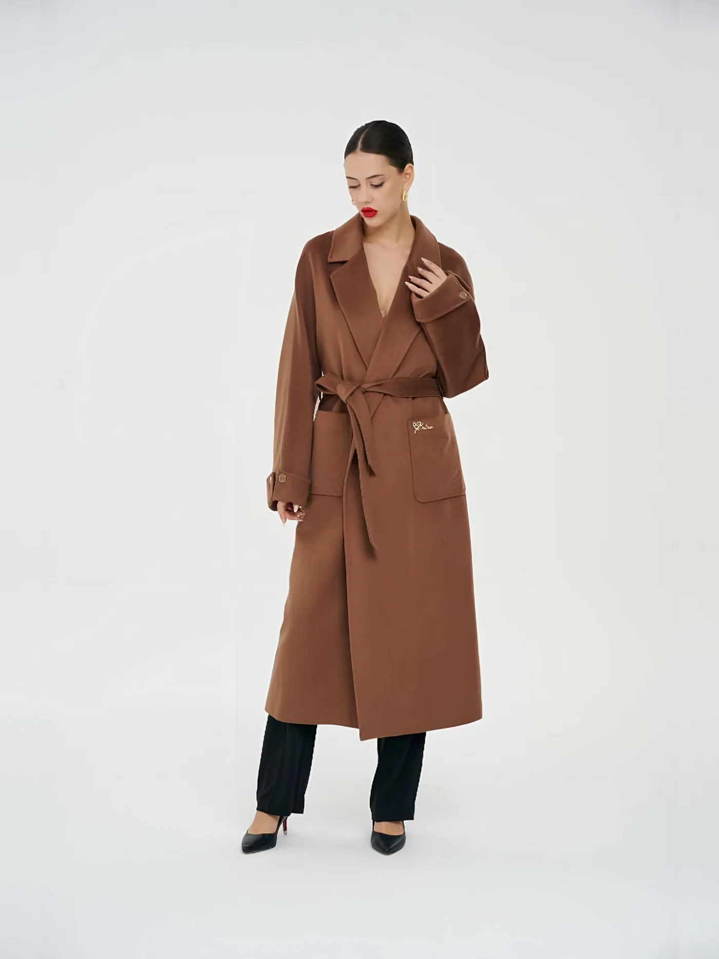 Double-Breasted Belted Coat — BALIZZA