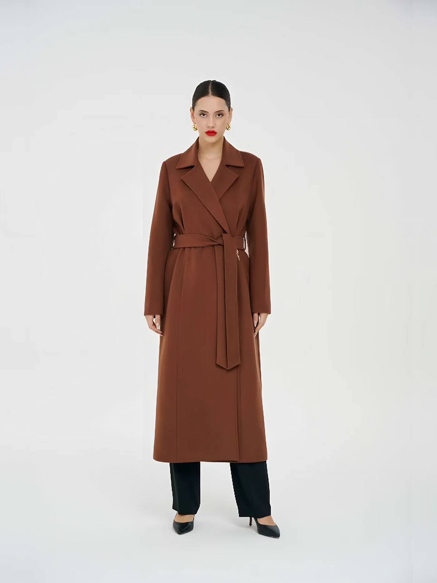 Belted Long Coat — BALIZZA
