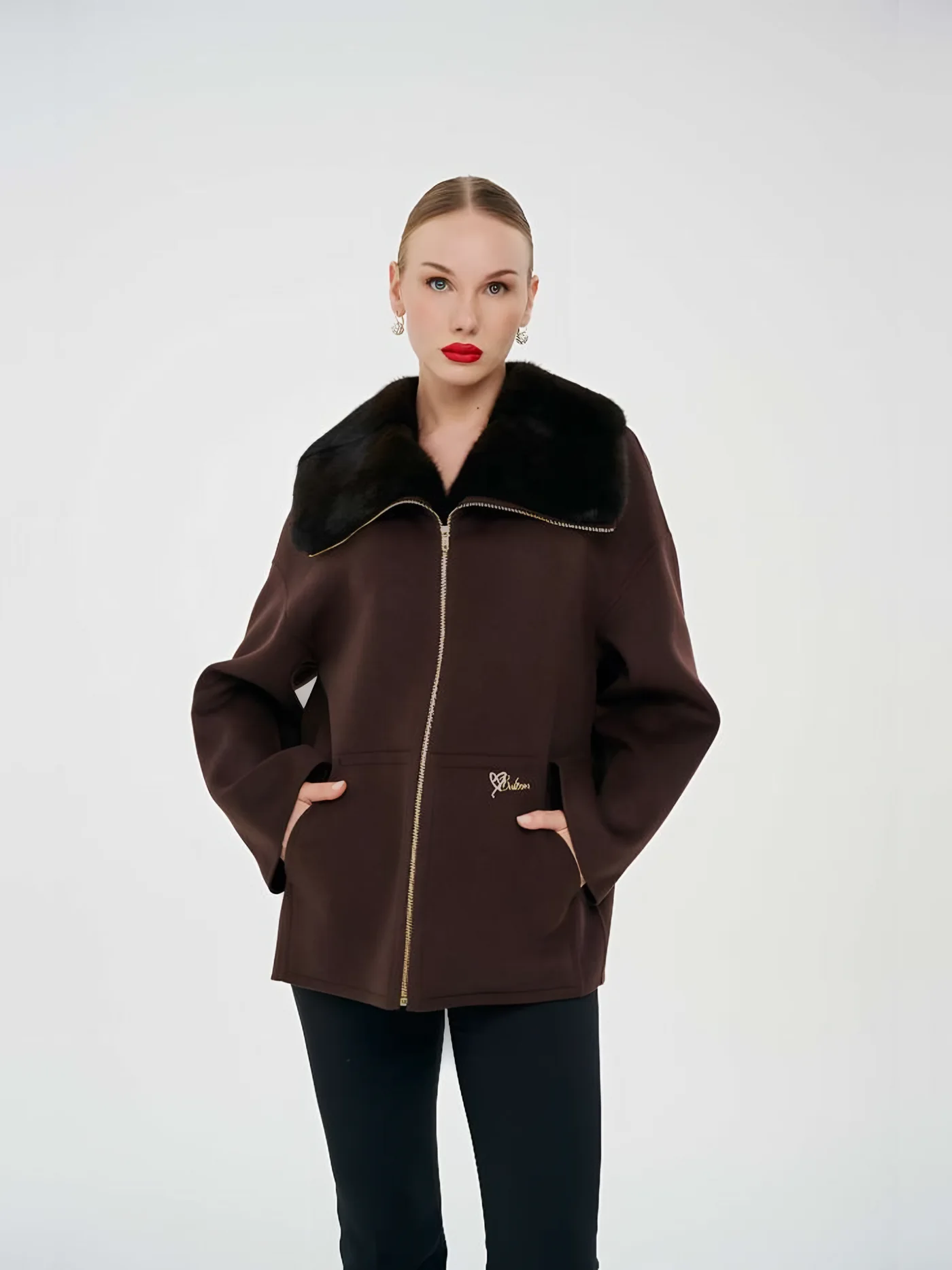 Fur-Collar Zip Coat — BALIZZA
