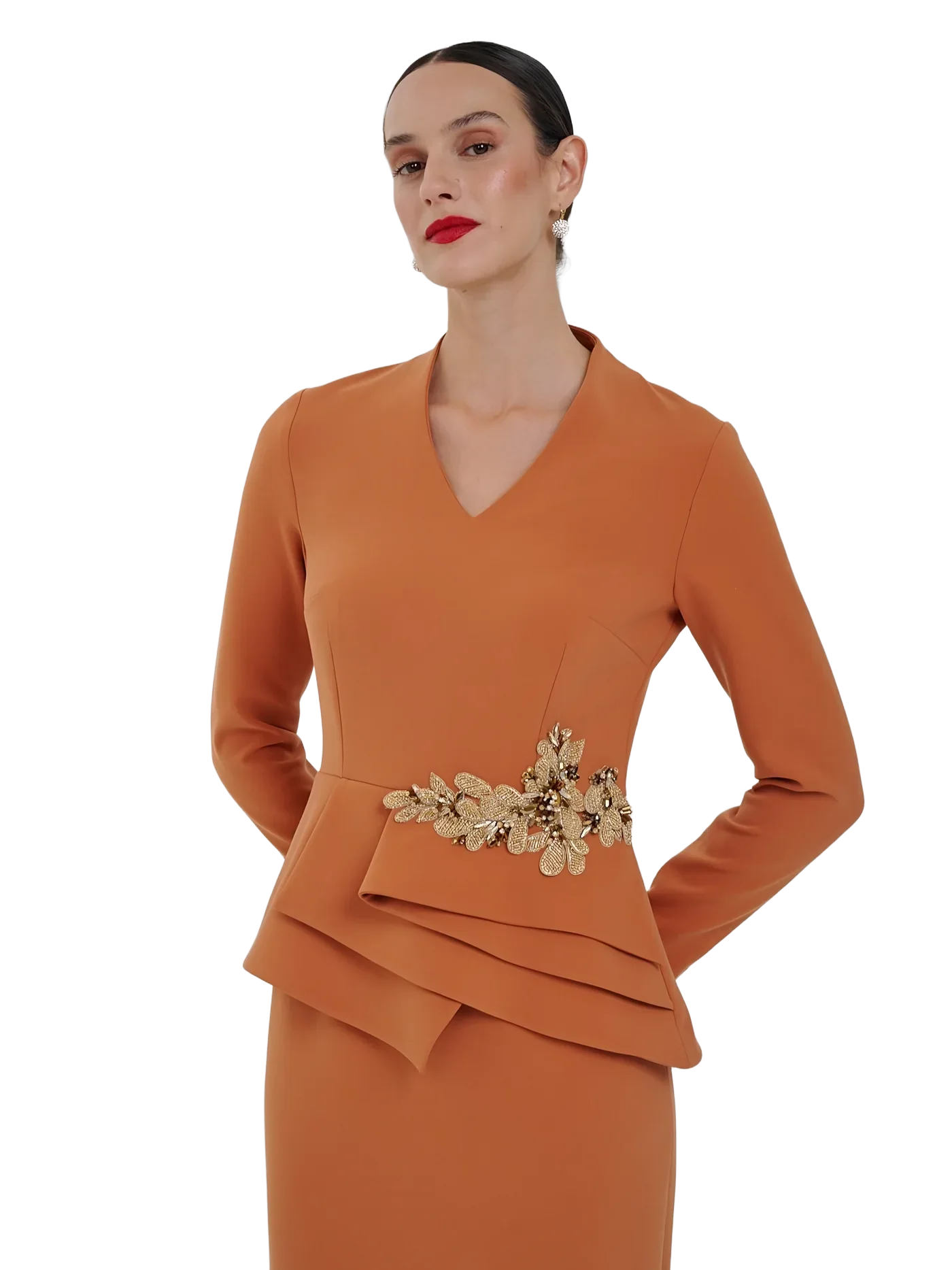 Asimetrik Peplum Takım — modelin üzerinde · 2/4