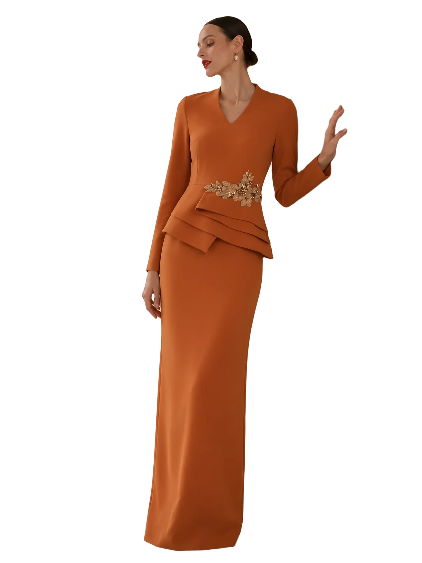 Asimetrik Peplum Takım — modelin üzerinde · 4/4